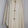 White wool cape with fur trim